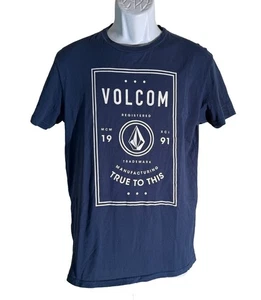 VOLCOM Short Sleeve Crew Neck T-Shirt Blue Medium - Picture 1 of 5