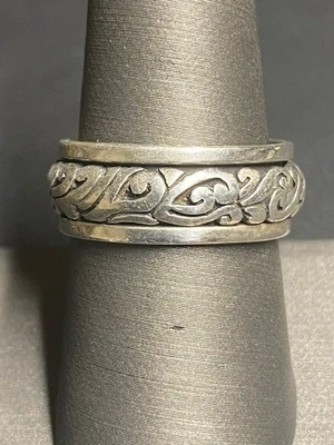 UNISEX 925 STERLING SILVER SPINNER BAND RING SIZE 8 - Image 1 of 4