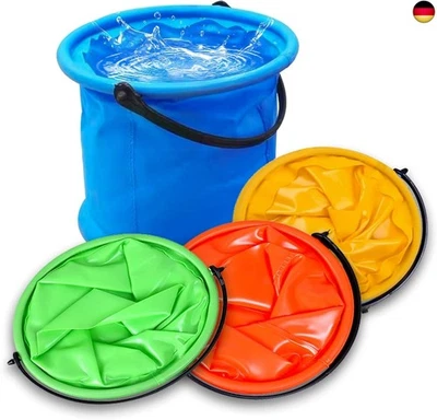 Faltbarer Eimer, 4 Stück Strand Falteimer Tragbarer 2L Eimer Klein Bunt  - Bild 1 von 4