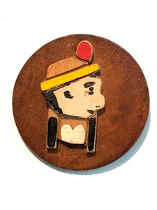 Wood Button. Depression Era. Joined Construction. Very Large. - Picture 1 of 5