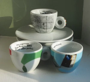 Illy Espresso Cups with Saucers Set of Three - Picture 1 of 10
