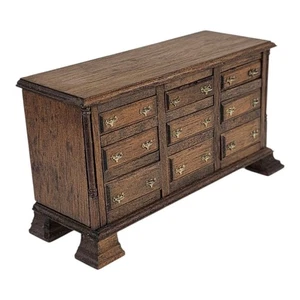 Puppenhaus Miniatur Neun Schubladen Holz Doppeltruhe Nussbaum Optik 1:12 - Bild 1 von 11