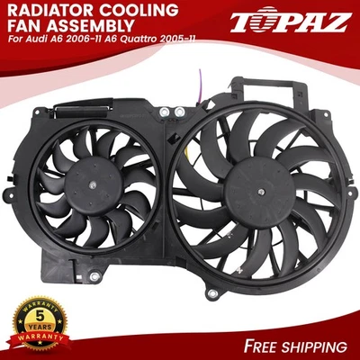 Conjunto de ventilador de refrigeración del radiador para Audi A6 2006-11 A6 Quattro 2005-11 4F0121207A Foto 1 de 3