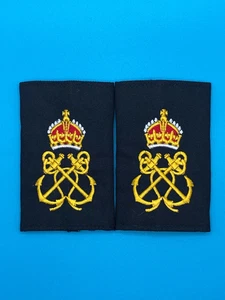 Pair: Royal Navy Rank Slides - Petty Officer PO Black Gold - CIIIR King Charles - Picture 1 of 1