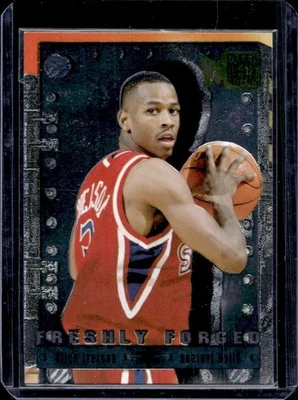 Skybox Metal Allen Iverson 1996 recién forjado novato RC #8 76ers Foto 1 de 2