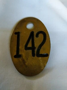 Brass Cow Tag #142 2 3/4 Inch By 2 Inch (K) - Picture 1 of 1