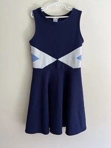 Sally Miller Couture Dress Girls Size Large 12 Blue Fit And Flare Cheer USA - Picture 1 of 8