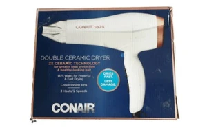 Conair Double Ceramic 1875 Ionic Conditioning White/Rose Gold Hair Dryer - Picture 1 of 3