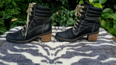 Manas Design Gris Oscuro Negro Cuero Botines con Cordones Reino Unido Talla 6.5 EU 40 Foto 1 de 4