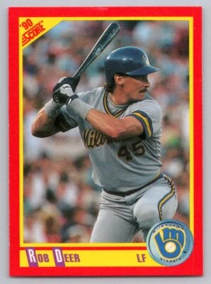 1990 Score Rob Deer #390 Milwaukee Brewers - Image 1 of 2