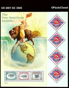 US 2001 SC 3505 PANAMERIKANISCHE INVERTS NEUWERTIG NIE KLAPPBAR ORIGINAL GUMMI SEHR FEIN - Bild 1 von 2