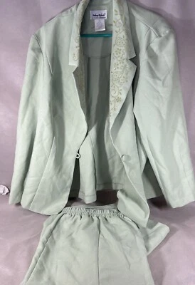 Traje de mujer Anthony Richards 2 piezas blazer y falda con cuentas talla 24 GG Foto 1 de 4