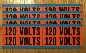 Lot Of 16 (4 Cards Of 4)Brady 44204 Orange Voltage 4.5" Conduit Marker 120 VOLTS - Picture 1 of 1