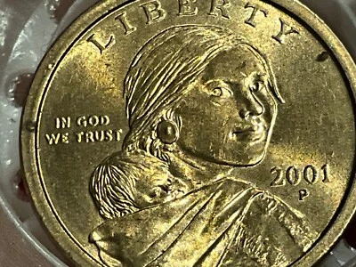 UNITED STATES 2001-P GOLD COLOR LIBERTY DOLLAR NEW - NEVER CIRCULATED OR TOUCHED - Image 1 of 4