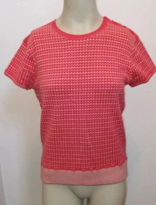 VTG Women's Gap Knit Shirt Button Top Shoulder M B 36 Salmon Pink Coral Blouse - Picture 1 of 8
