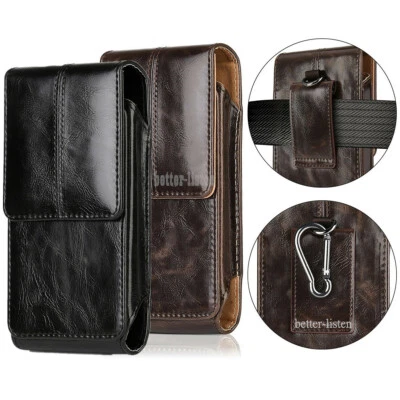 Vertical Leather Case Cover Pouch Holster With Belt Clip For Large Cell Phones - Image 1 of 4