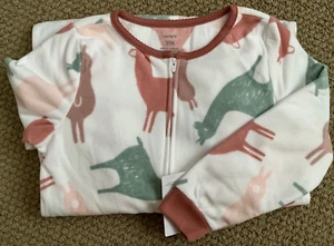 Carter's Girls 8 Fleece PJs Pajama Llama NWT Footed Sleeper - Picture 1 of 1