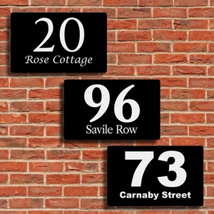 Personalised Metal House Number Plaques Custom Door Numbers Address Signs Plate - Picture 1 of 47