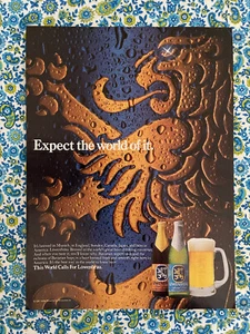 Vintage 1987 Lowenbrau Beer Print Ad Expect The World Of It - Picture 1 of 7