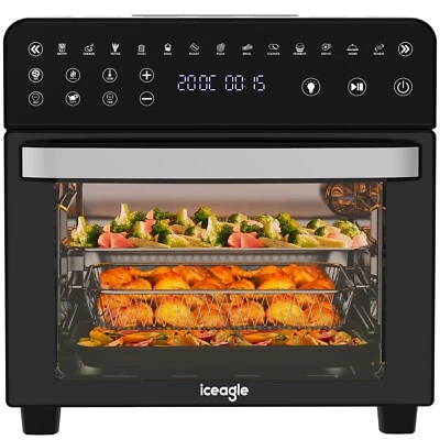 ICEAGLE Heißluftfritteuse 1502D Heißluftfritteuse 15L Airfryer XXL Grill,Digitaler Displ