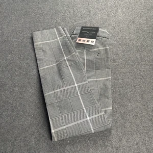 Banana Republic Sloan Pants Double Zero P Woman Gray Glenn Plaid Casual Office - Picture 1 of 12