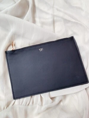 TF Tom Ford Negro Plano Delgado Estuche sin asas Estuche de maquillaje Estuche de cosméticos Bolso Foto 1 de 4