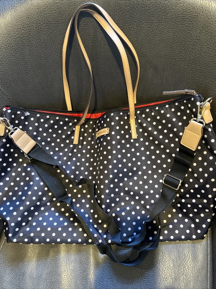 "Bolso de Mano Perfumania Negro PolkaTote Grande Viaje Fiesta Bolso de Mano 12 x 5 x 22"" NUEVO Foto 1 de 4