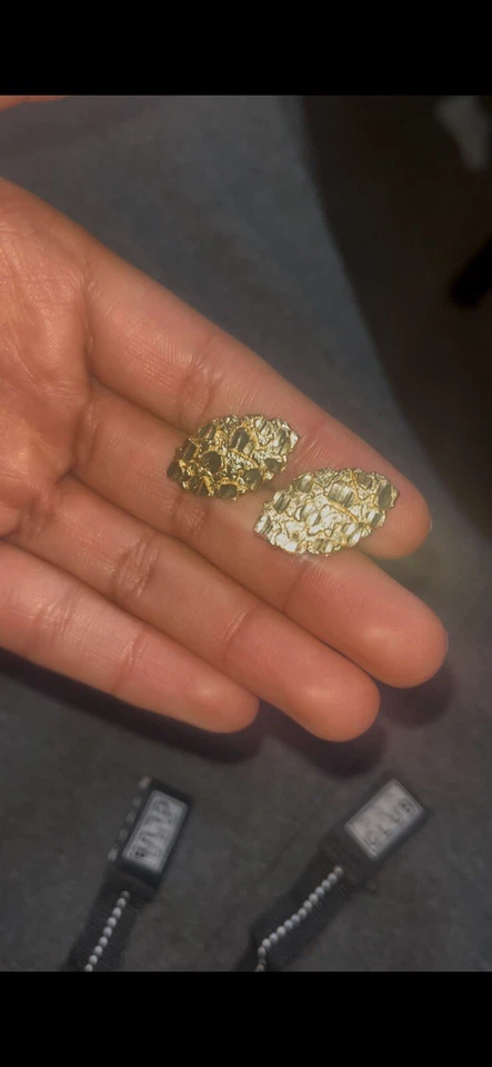 New Gold Nugget Earrings 14k - Image 1 of 1