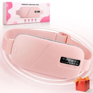 Menstrual Heating Pad Smart Warm Palace Belt Relief Waist Pain Cramps Vibrating - Picture 1 of 18