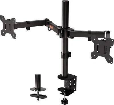 VonHaus Twin Monitor Stand Mount for 13-27" Screens - Desk Clamp - New Open-Box - Image 1 of 4
