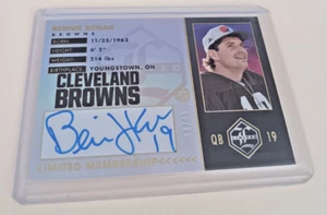 RARE 99/99 CLEVELAND BROWNS #19 BERNI KOSAR SIGNED AUTOGRAPHED FOOTBALL CARD - Picture 1 of 2
