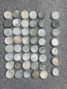 Lot of 40 Vintage Ball Canning Regular Jar Zinc Lids Caps Porcelain Liners Glass - Picture 1 of 6