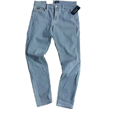 Polo Ralph Lauren 女式 The Tompkins 30 码修身紧身条纹牛仔裤全新带标签 — 第 1/4 张图片