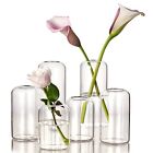ZENS Bud Vases Set of 6 Minimalist Clear Small Glass Vase for Home Decor Cent...