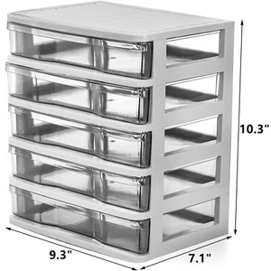 Small Storage Bin Plastic Organizer Storage Bin Container With Drawers For Desk - Picture 1 of 5