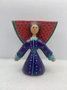JACOBO y MARIA ANGELES Oaxaca Mexico FOLK ART WOOD CARVING Angel Watermelon 2003 - Picture 1 of 24