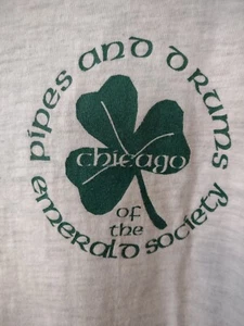 Chicago Pipe & Drums Emerald Society St Patrick's Day Hanes Large T shirt NWT - Picture 1 of 7