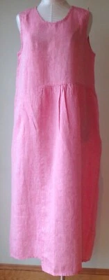 Vestido FLAX Designs Lino Sybil 1G y 2G y 3G Nuevo con Etiquetas Vestido de Lino MAGENTA Foto 1 de 4