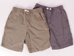 s/2 EUC Hanna Andersson boys cotton core shorts, sz 140 or 10 gray & olive green