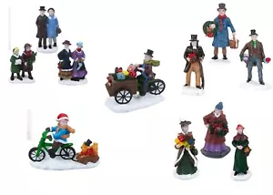 Mini figuras de Christmas Village People adornos de ciudad escena festiva ciudad - Imagen 1 de 8