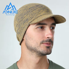 AONIJIE M33 Warm Wool Knitted Hat Short Brim Cap Soft Equestrian Cap Protect Ear