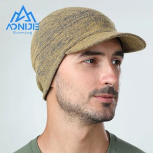 AONIJIE M33 Warm Wool Knitted Hat Short Brim Cap Soft Equestrian Cap Protect Ear - Picture 1 of 9
