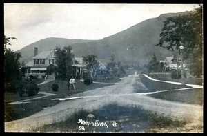 Manchester Vermont 1910er Road View. Echt Foto Postkarte - Bild 1 von 2