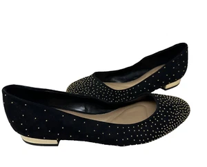 Apt 9 Women's Night Black/Gold Ballet Flats Size:8 131A - Picture 1 of 5