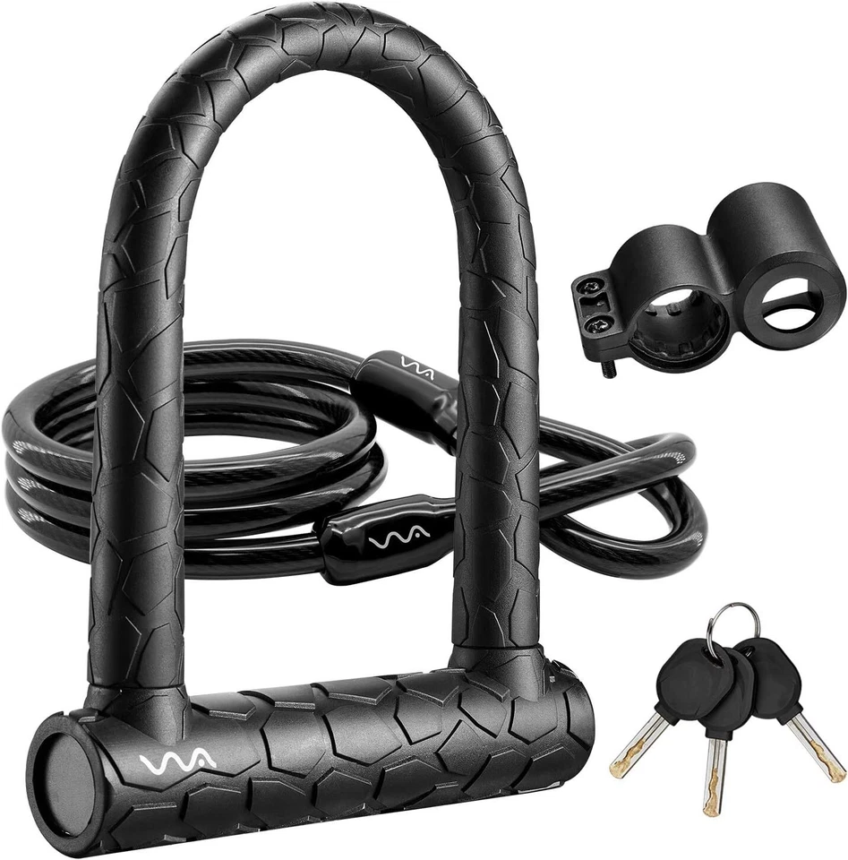 Bike Lock,20mm Heavy Duty Combination Bicycle u Lock Shackle 4ft Length Security - Image 1 of 1