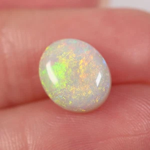 3.13 ct Dark Australian Opal, Natural Solid Opal Polished Cabochon 9 x 11 x5mm - Picture 1 of 7