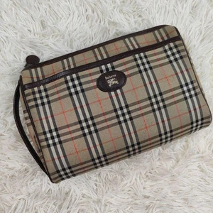 Bolso de Mano Burberry Nova de Lona a Cuadros Logotipo de Caballo Usado, Auténtico - Imagen 1 de 18