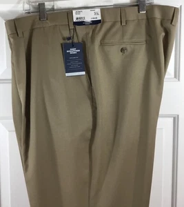 Hart Schaffner Marx Dress Pants Mens 48R Chicago Fit Tan Wool Pleated Unhemmed - Picture 1 of 7