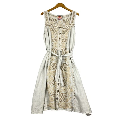 Johnny Was Shirt Dress Size XXL Embroidered Linen Sleeveless Square Neck Boho - Image 1 of 4