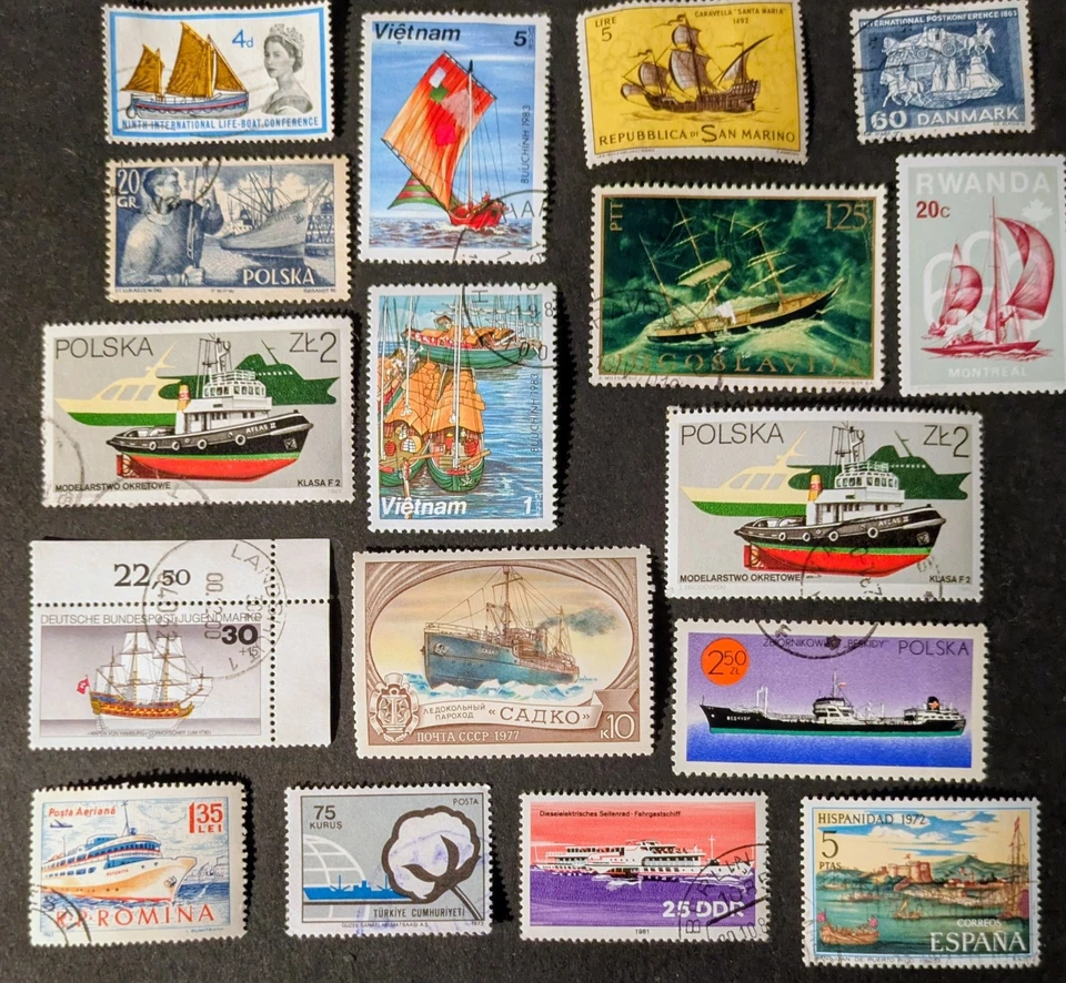 Ships +Boats-17 fine used collection postage stamps from around the world lot#20 - Image 1 of 1